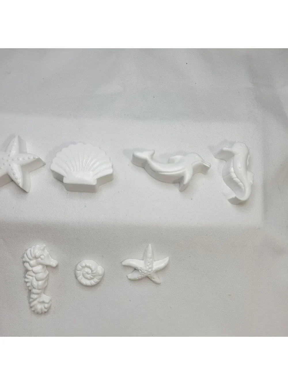 Ceramic Resin Sea Life Figures Handcrafted 8 Piece